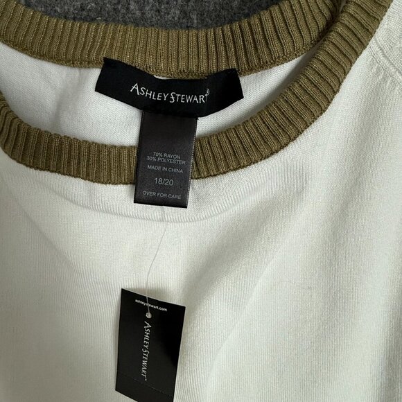Ashley Stewart New Women White Sweater Sz 18/20 - Picture 3 of 7